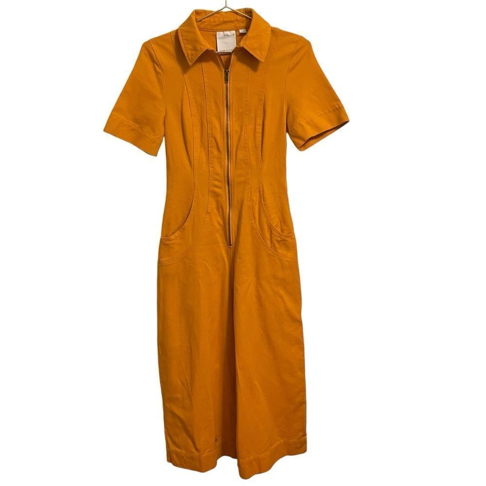 C/MEO Collective Orange Utility Zip Up‎ Cotton Jumpsuit Size XS